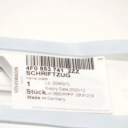 NEW AUDI A6 AVANT C6 CHROME A6 INSCRIPTION 4F08537412ZZ