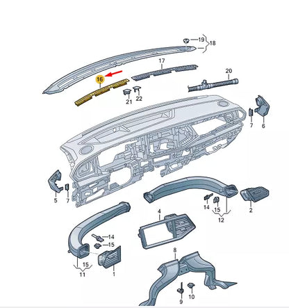 NEW VW TRANSPORTER VI T6 LEFT WINDSCREEN DEFROSTER NOZZLE 7E0819071C