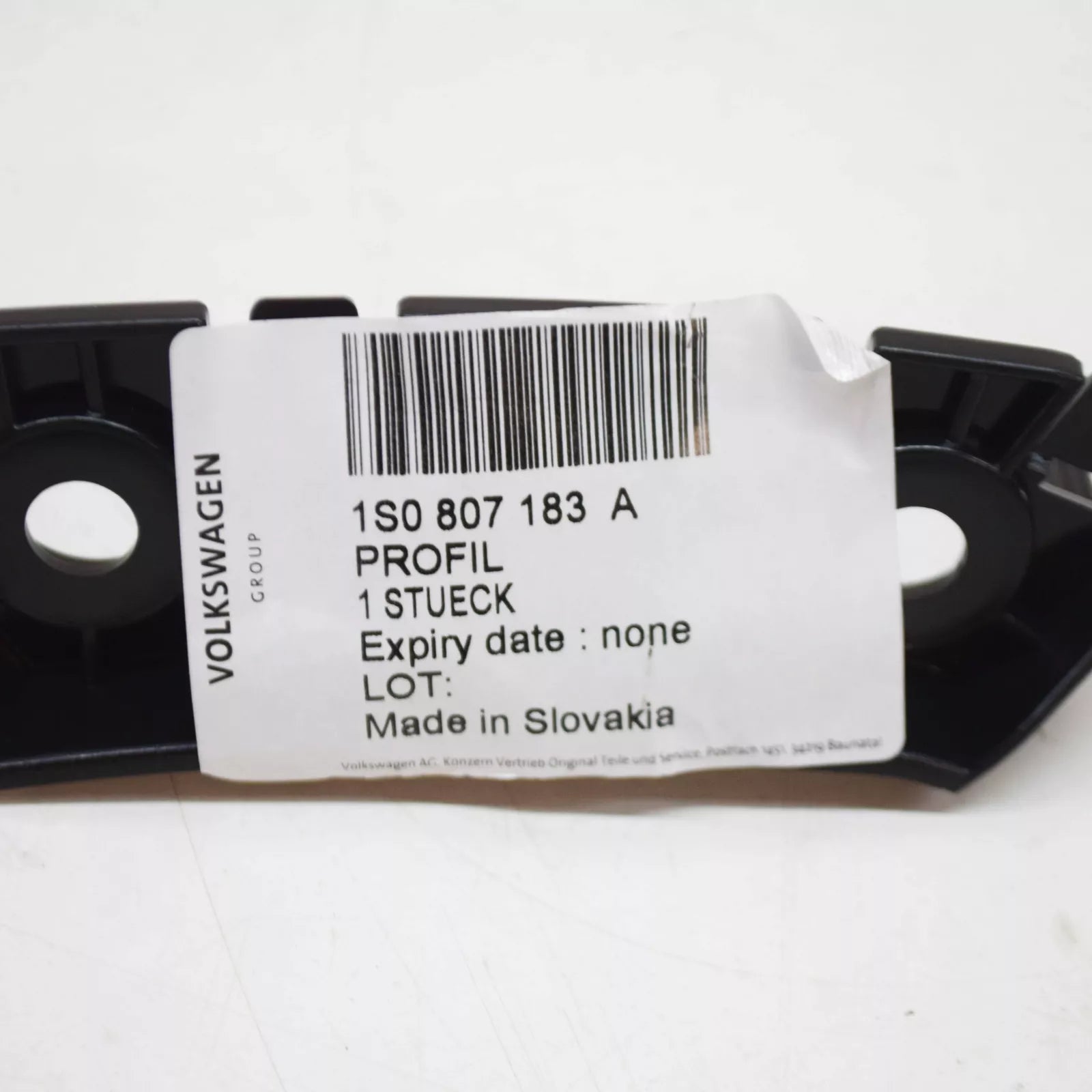 NEW VOLKSWAGEN UP FRONT LEFT BUMPER GUIDE PROFILE 1S0807183A ORIGINAL