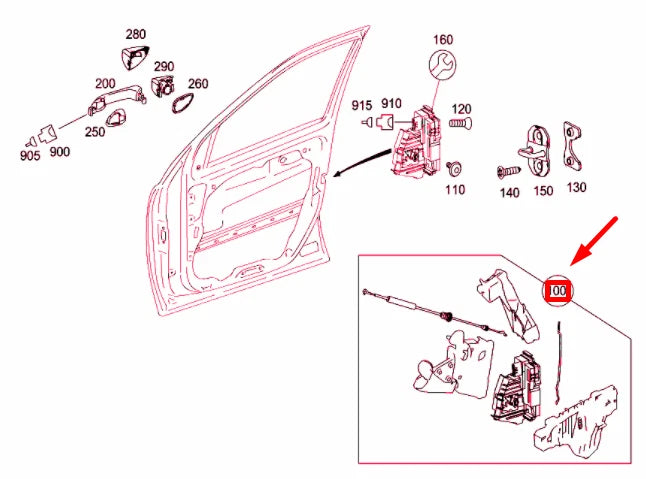 NEW MERCEDES-BENZ ML W164 FRONT RIGHT DOOR LOCK RHD A1647201635 ORIGINAL