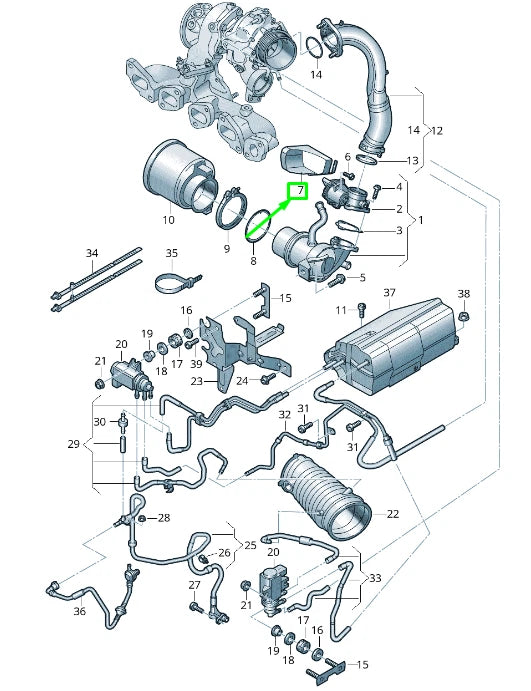 NEW VW ARTEON 3H7 EXHAUST GAS COOLER HEAT PROTECTION SLEEVE 03N971461F