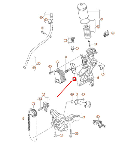 NEW AUDI A3 8V ENGINE OIL COOLER GASKET SEAL 06L117070 ORIGINAL