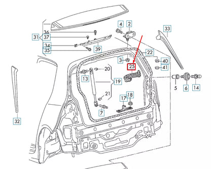 NEW VOLKSWAGEN GOLF MK7 TAILGATE CABLE SET GROMMET 5G6971829B ORIGINAL