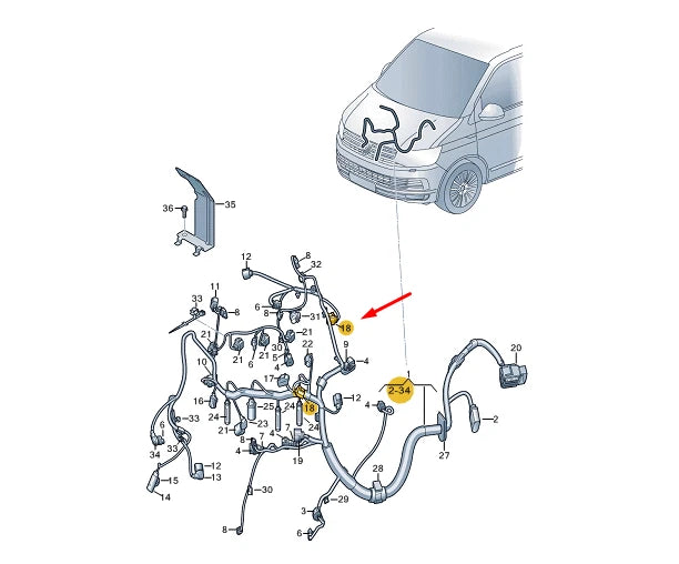 NEW VW TRANSPORTER VI T6 FLAT CONTACT HOUSING 6 PIN 4H0973713F ORIGINAL