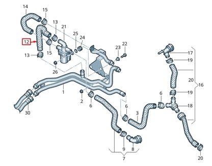 NEW VOLKSWAGEN ATLAS CA1 COOLANT HOSE PIPE 3QF815369A