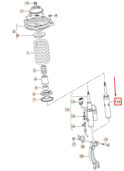 NEW AUDI A6 C7 FRONT GAS SHOCK ABSORBER 4G0413031AF ORIGINAL
