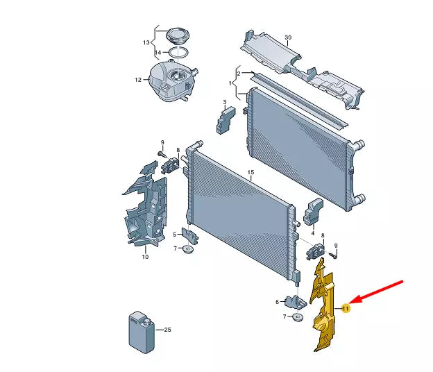NEW VOLKSWAGEN GOLF VIII CD1 RADIATOR AIR DUCT LEFT 5H0121283A ORIGINAL
