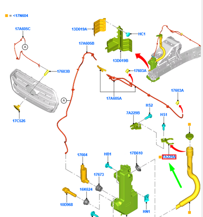 new ford transit mk4 washer tank filler pipe bracket 1775699 original