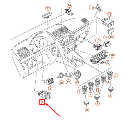 new volkswagen eos light combi switch unit 3c8941431lxsh original