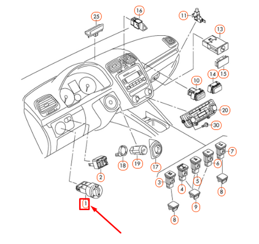 new volkswagen eos light combi switch unit 3c8941431lxsh original