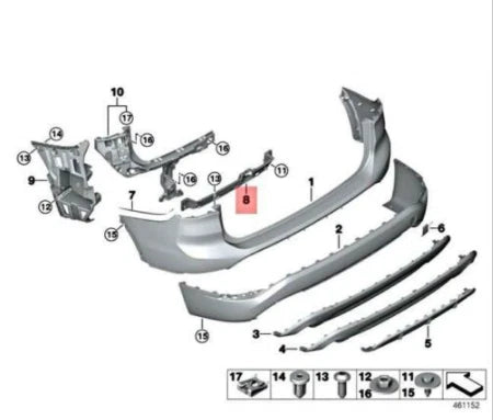 NEW BMW X1 F48 REAR BUMPER SMART OPENER BRACKET MOUNT 51127378532 ORIGINAL