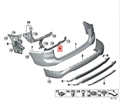 NEW BMW X1 F48 REAR BUMPER SMART OPENER BRACKET MOUNT 51127378532 ORIGINAL
