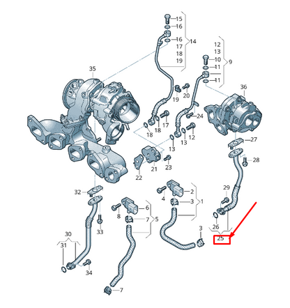 new vw tiguan ad engine oil return line 03n145735m original
