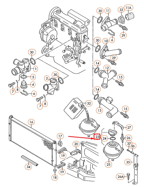 NEW VOLKSWAGEN TRANSPORTER T4 EXPANSION TANK CAP 1H0121321C ORIGINAL