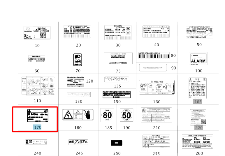 NEW MERCEDES-BENZ S W222 INFORMATION LABEL A2228170220 ORIGINAL