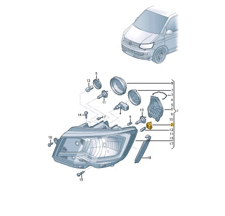 NEW VW TRANSPORTER T6 FRONT DRL RUNNING LIGHT BULB HOLDER 7E0998953
