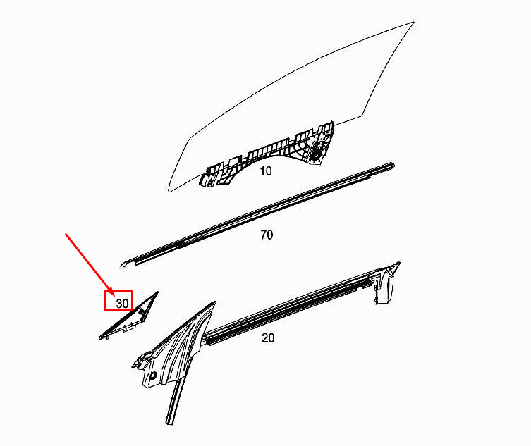 new mercedes-benz cls c257 left mirror triangle trim a2577271500 original