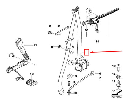 NEW BMW 1 COUPE E82 FRONT RIGHT SEATBELT 2996152 72112996152 ORIGINAL