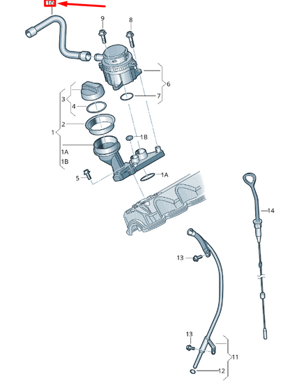 NEW VOLKSWAGEN CRAFTER 2F MK1 OIL SEPARATOR VENT HOSE 076115309B ORIGINAL