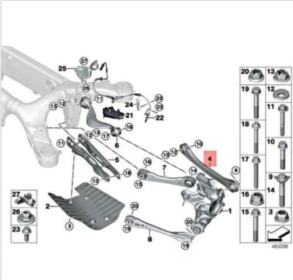 NEW BMW 5 G30 REAR RIGHT WISHBONE CONTROL ARM 33326861126 ORIGINAL