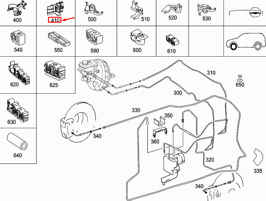 new mercedes-benz r w251 brake line bracket a1644210394 original