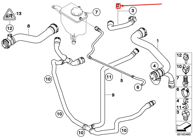 NEW BMW 5 E60 COOLING SYSTEM SUPPLY HOSE 17127568754 7568754 ORIGINAL