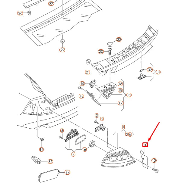 NEW AUDI A7 SPORTBACK 4G8 RIGHT TAIL LIGHT TRIM 4G8945256 ORIGINAL
