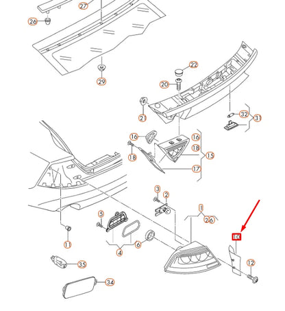NEW AUDI A7 SPORTBACK 4G8 RIGHT TAIL LIGHT TRIM 4G8945256 ORIGINAL
