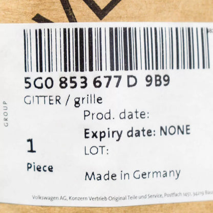 NEW VOLKSWAGEN GOLF MK7 GTI FRONT BUMPER LOWER GRILLE 5G0853677D9B9 ORIGINAL