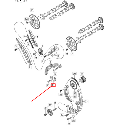 NEW AUDI Q5 8R UPPER TIMING CHAIN TENSIONER 059109467AL ORIGINAL