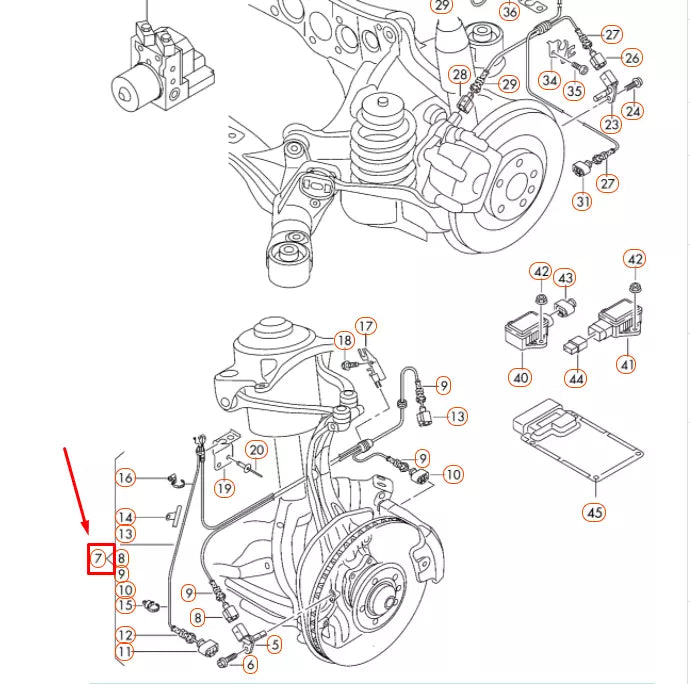 NEW AUDI A4 B8 FRONT LEFT SPEED SENSOR WIRING HARNESS 8K1972251E