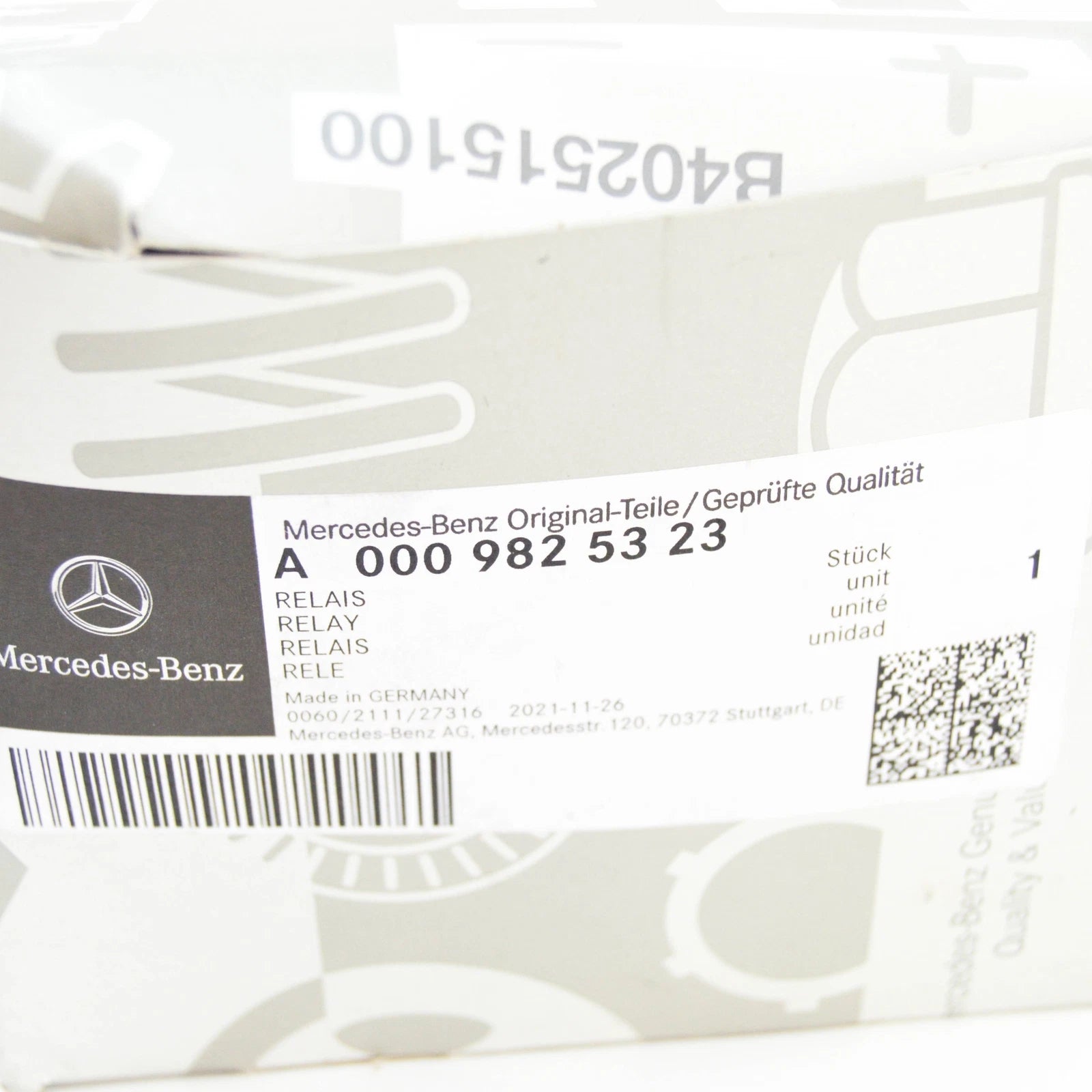 NEW MERCEDES-BENZ E W213 BATTERY CUT-OFF RELAY A0009825323 ORIGINAL