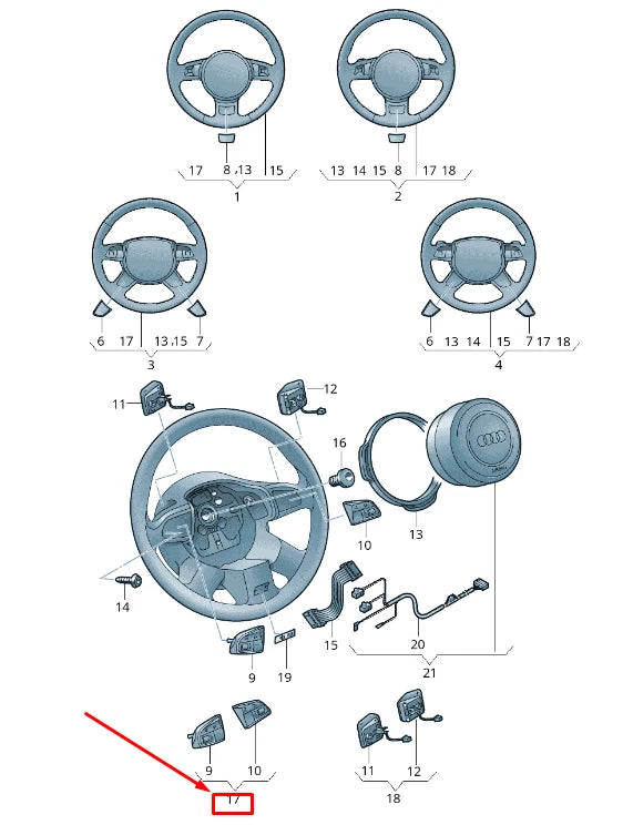 NEW AUDI A6 AVANT C7 STEERING WHEEL REMOTE CONTROL SWITCH 4G0951523GXHA ORIGINAL