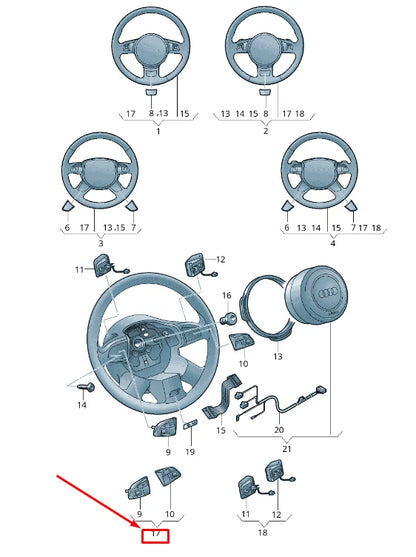 NEW AUDI A6 AVANT C7 STEERING WHEEL REMOTE CONTROL SWITCH 4G0951523GXHA ORIGINAL
