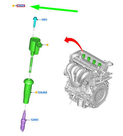 new ford kuga c520 mk2 ignition coil assy 9e5e-12a366-aa 5008177 original