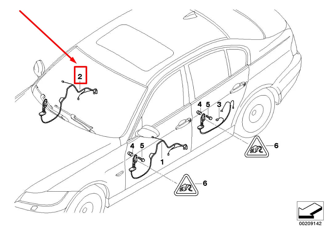 NEW BMW 3 E90 FRONT LEFT DOOR CABLES 6947096 61126947096 ORIGINAL