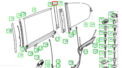 NEW BMW 7 E66 REAR LEFT SUN BLIND COVER 51167013105 7013105 ORIGINAL