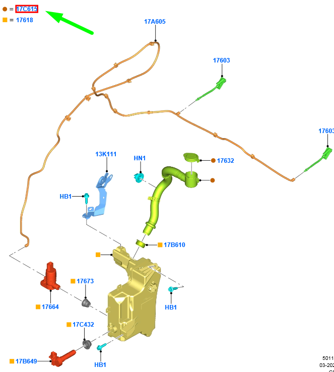 new ford focus mk4 water reservoir filler assy 2206165 jx7b-17c615-bb original