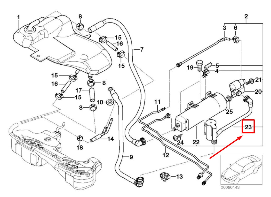 NEW BMW 3 E46 LEAK DETECTION PUMP FILTER 16136751758 6751758 ORIGINAL