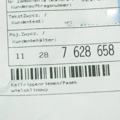 NEW BMW 5 F10 V RIBBED BELT 8PK X 1786 11287628658 7628658 ORIGINAL