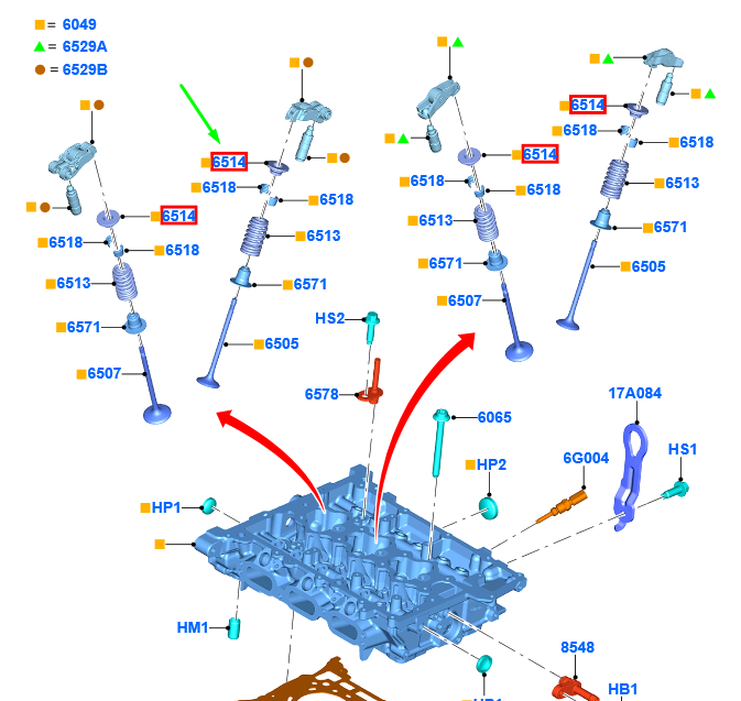 new ford kuga mk3 cx482 valve spring retainer 2164281 gn1g-6514-aa original