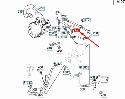NEW MERCEDES-BENZ S W220 POWER STEERING EXPANSION HOSE LHD A2204602624 ORIGINAL