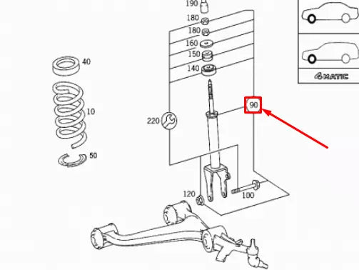 NEW MERCEDES-BENZ E W210 FRONT SHOCK ABSORBER A2103236000 ORIGINAL