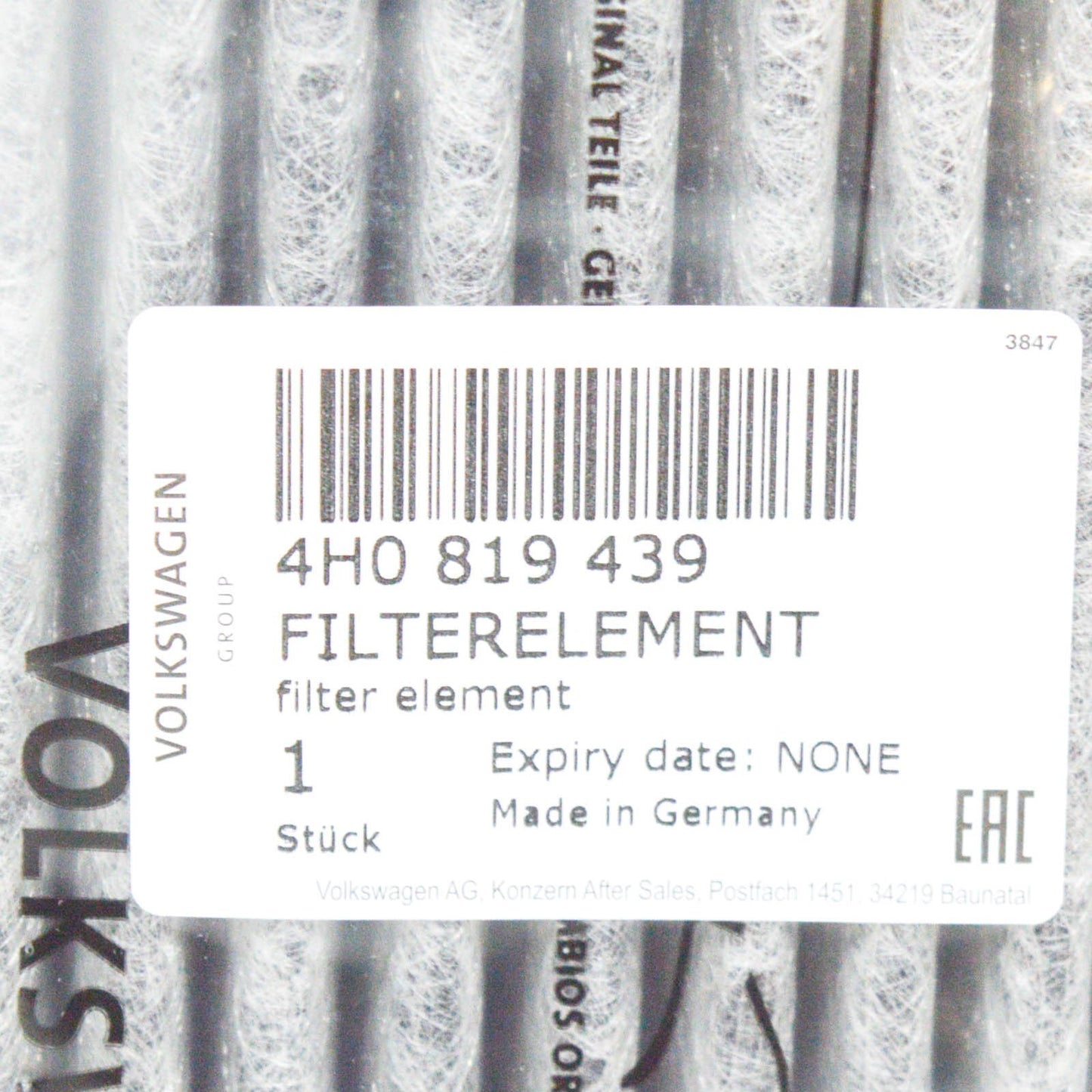 NEW AUDI A6 C7 AIR SALOON CABIN FIITER 4H0819439 ORIGINAL