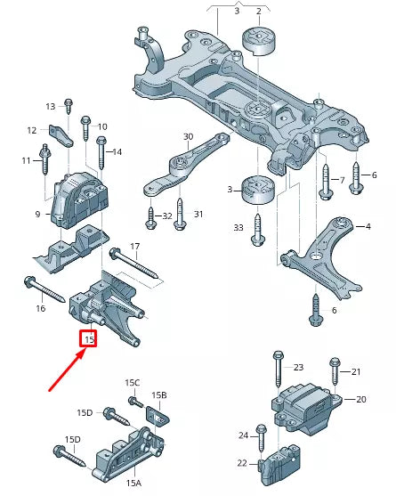 NEW VOLKSWAGEN CADDY 2K MK3 RIGHT ENGINE BRACKET 03F199275E