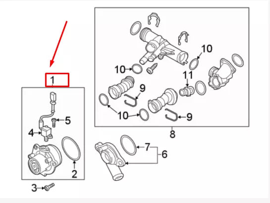 NEW AUDI A3 8V ENGINE WATER PUMP 04L121011N ORIGINAL