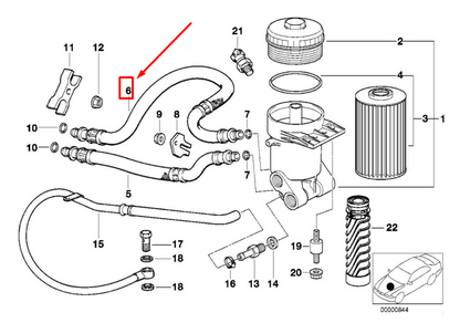new bmw 7 e38 oil pressure hose 11421702922 1702922 original