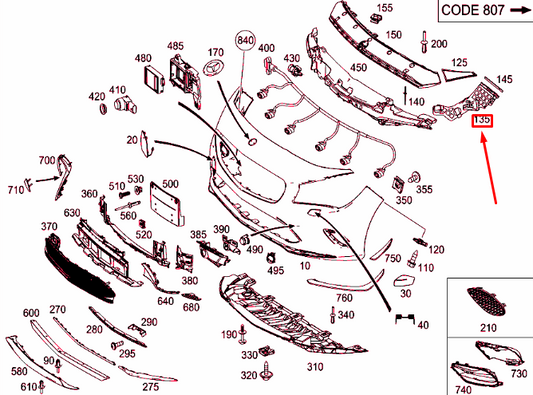 new mercedes-benz cla c117 front left bumper bracket a1178850700 original