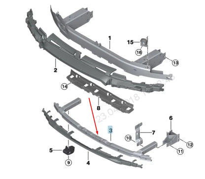 NEW BMW 7 G11 FRONT BUMPER LOWER CRASH BAR 51117418222 7418222 2016 ORIGINAL