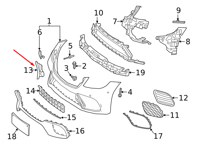 NEW MERCEDES-BENZ S W222 AMG FRONT LEFT AIR DUCT SEGMENT A2228852702 ORIGINAL